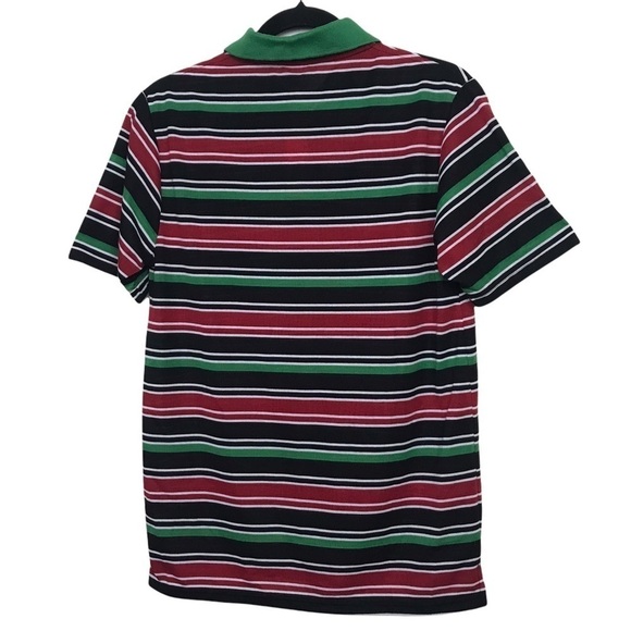 Vintage Red Chillies Green Red Stripe Short Sleeve Polo Shirt - Picture 2 of 8